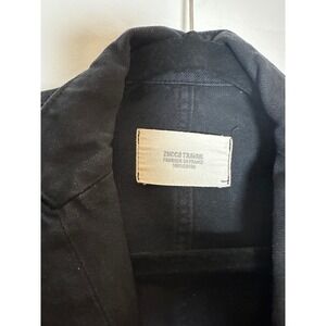 Zucca Travail Black Cotton Blazer Jacket Made in France Womens Notched Lapel